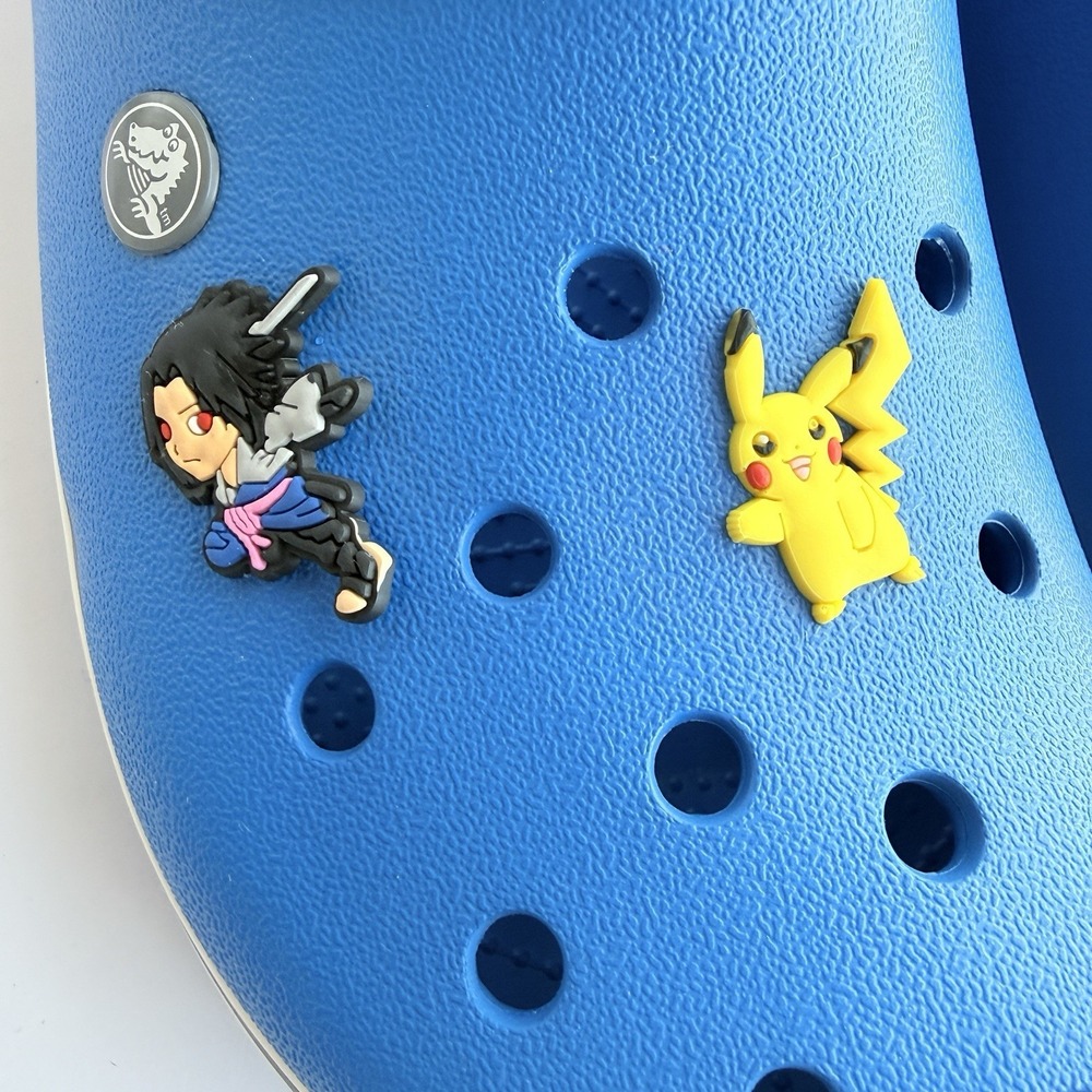 Mens Crocs 12 Crocband Blue Naruto Sasuke Uchiha Simpsons Pokemon Pirate Jibbitz - Picture 3 of 13